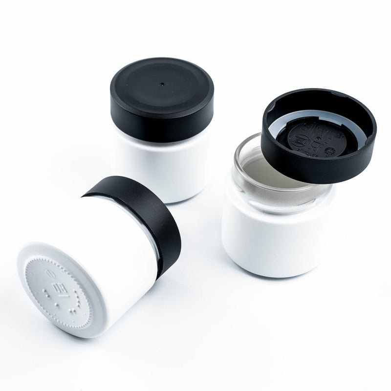 Silwy Magnet-Feinkostgläser ALL WHITE 125 ml inkl. Leiste WHITE 3 Magnet-Gläser + 1 Metall-Leiste (25 cm) WHITE