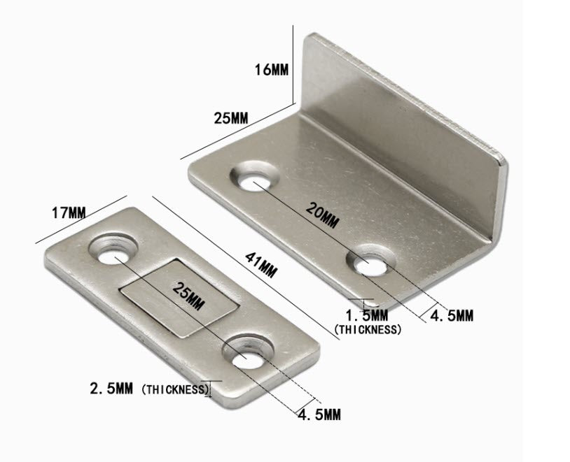 Magnet Schnapper / Türverschluss, schwarz oder silber