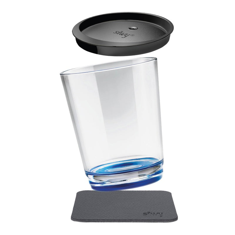 Silwy Magnet-Trinkbecher div. Farben Triple 1 Magnet-Becher + 1 Deckel + 1 Metall-Nano-Gel-Pad BLACK