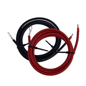 Batterieanschlusskabel 2 x 2M, 4mm² mit vorverdrahteten Aderendhülsen und Kabelschuhen, plus und minus