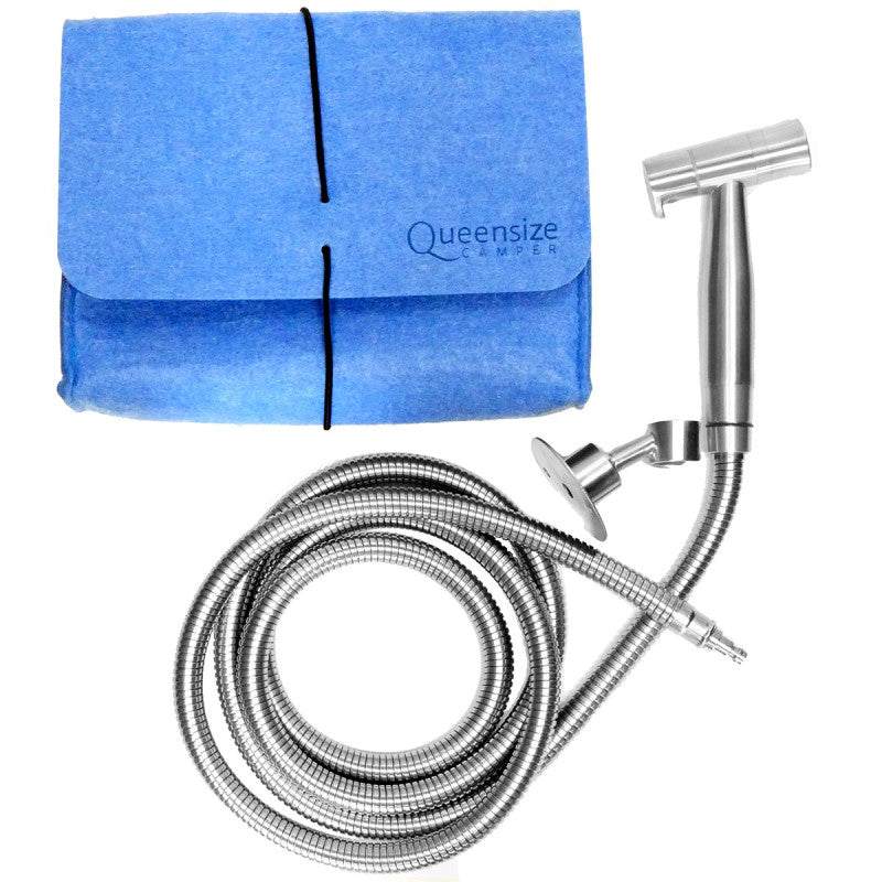 Douche pour campeur Pomme de douche avec flexible et support de douche de Queensize Camper