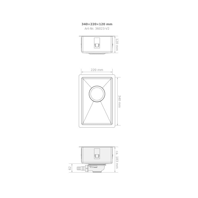 Evier de camping-car "Vanlife" de Queensize Camper, taille S, M ou L