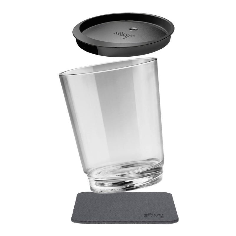 Silwy Magnet-Trinkbecher div. Farben Triple 1 Magnet-Becher + 1 Deckel + 1 Metall-Nano-Gel-Pad BLACK