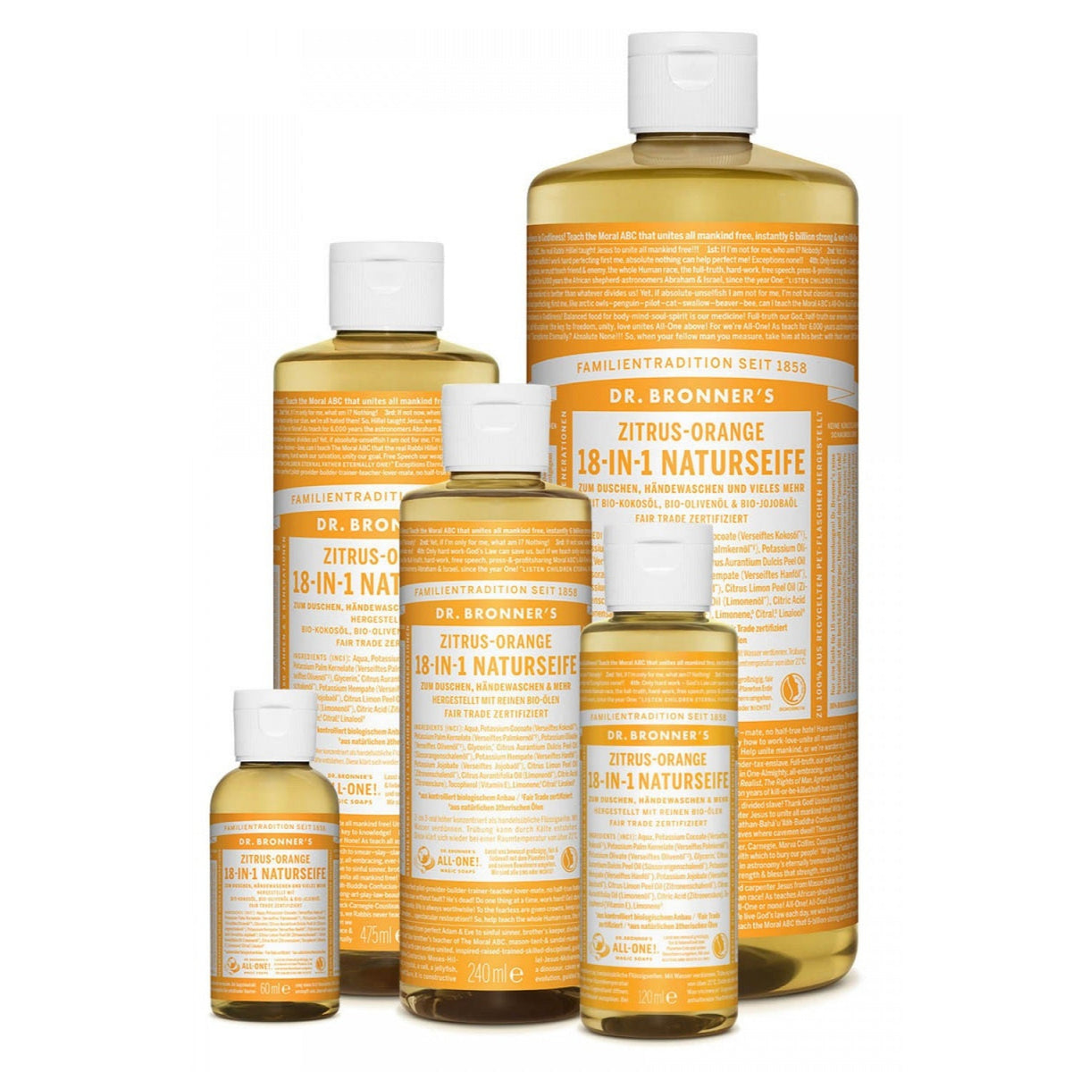 18 - in - 1 Savon liquide / Shampooing / Vaisselle, biodégradable, préserve la nature !