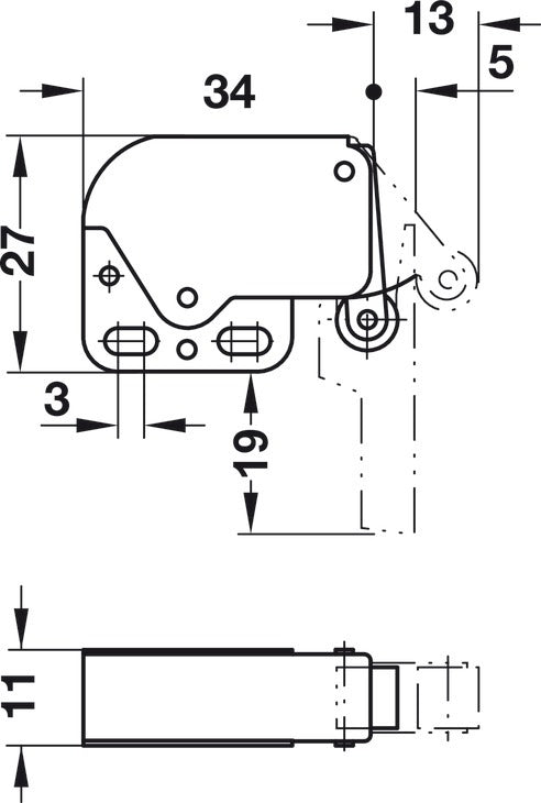 Federschnapp-Verschluss, Mini-Latch, zum Schrauben, Schnäpper, Drucköffner