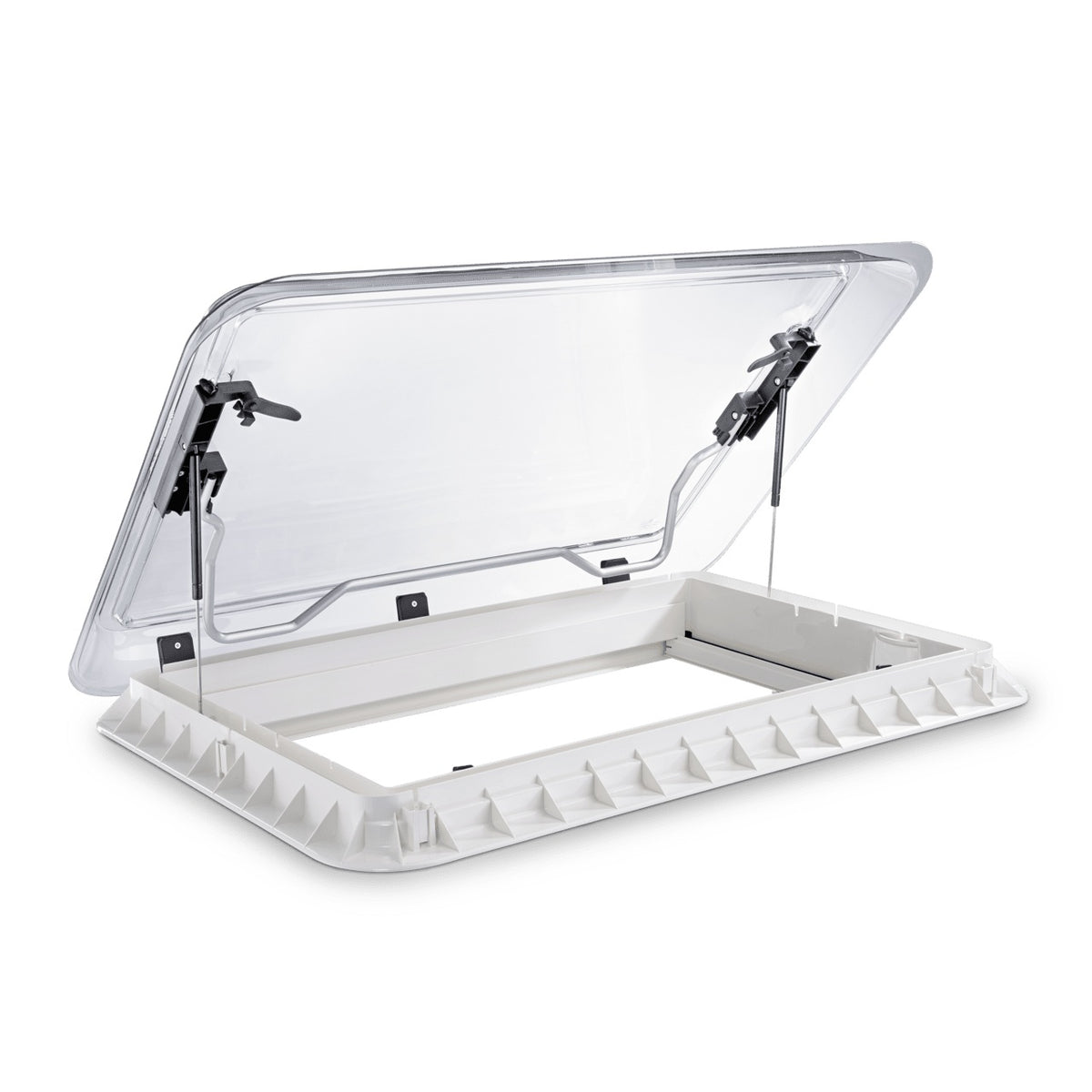 Cofano tetto Dometic Heki 2 De Luxe, 960x655 mm, con LED e vetro trasparente, con tenda a rullo combinata