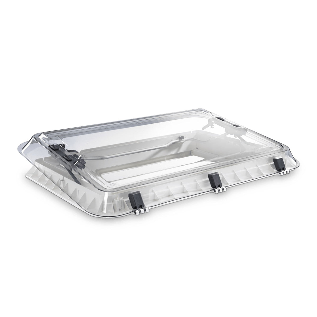 Cofano tetto Dometic Heki 2 De Luxe, 960x655 mm, con LED e vetro trasparente, con tenda a rullo combinata