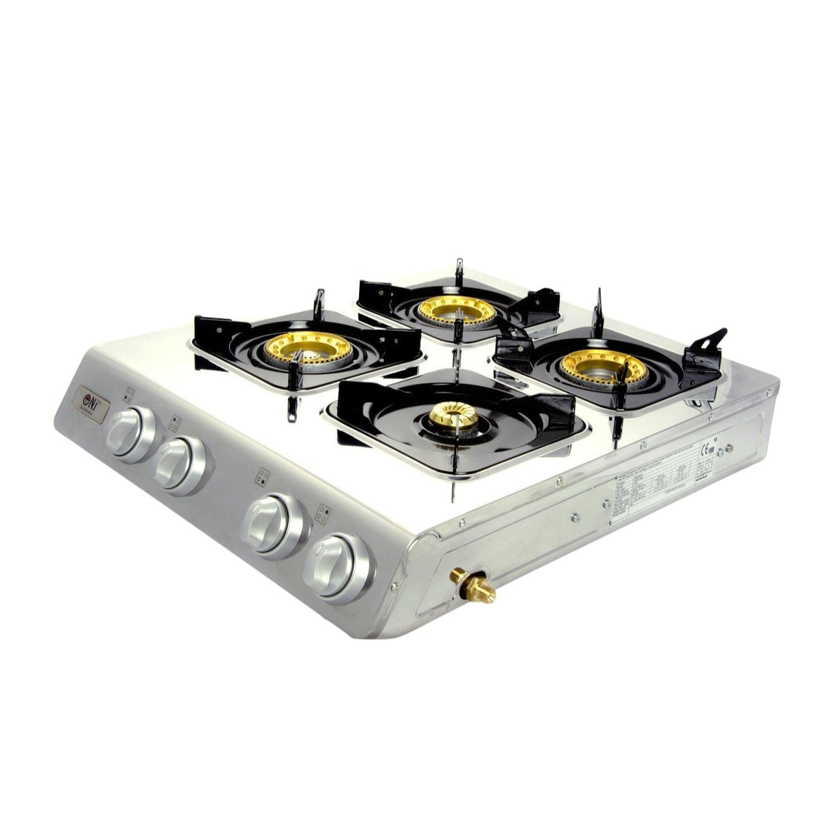 Fornello a gas in acciaio inox a 4 fuochi da campeggio Fornello a gas da 12KW (NGB-400)
