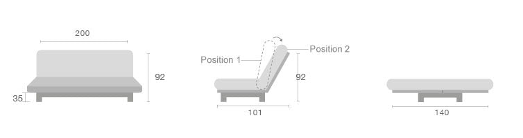 1 set di cerniere L&R per letto pieghevole / divano
