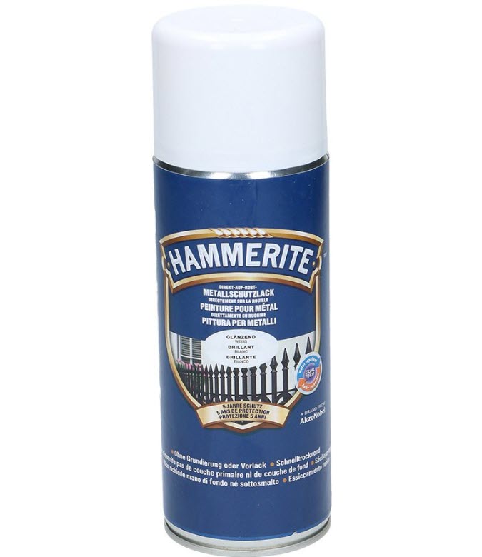 Hammerite Metall-Schutzlack Spray Weiss Glänzend 400 ml
