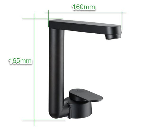 Rubinetto miscelatore Reich Twister nero, con interruttore a 12 V, acqua calda e fredda