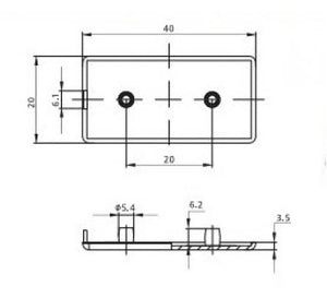 Profilabdeckkappe 20x40 Nut 6