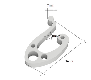 Universalhaken für Keder 7mm-9mm, weiss für div. Anwendungen