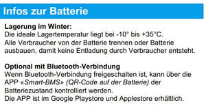 300Ah Lithium Batterie LiFePo4, inkl. Bluetooth und BMS