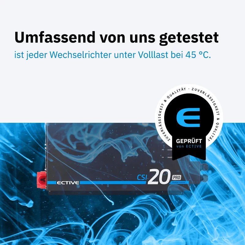ECTIVE CSI 20 PA-RCD PRO Onduleur sinusoïdal 2000W/12V avec priorité au réseau et chargeur 125 A / 1500 W