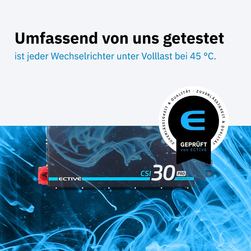 ECTIVE CSI 30 PA-RCD PRO 3000W/12V Sinus-Wechselrichter mit Netzvorrangschaltung und 125 A / 1500 W Ladegerät