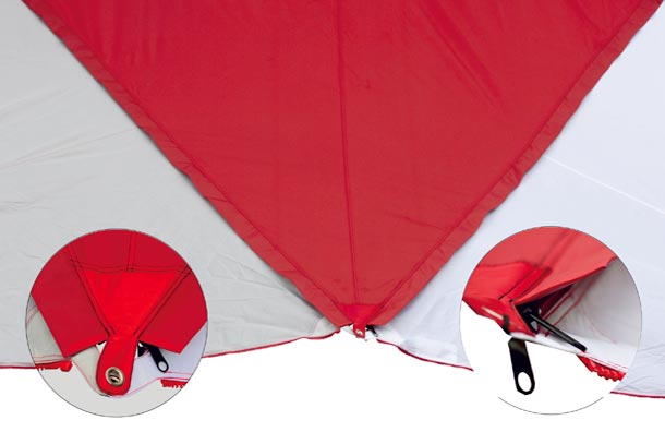 Bent Voile d'ombrage connectable "Zip-Protect Canvas Single" bleu ou rouge