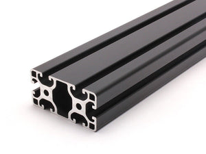 Aluprofil 40mm x 80mm, 1850mm lang, mit Nut, schwarz