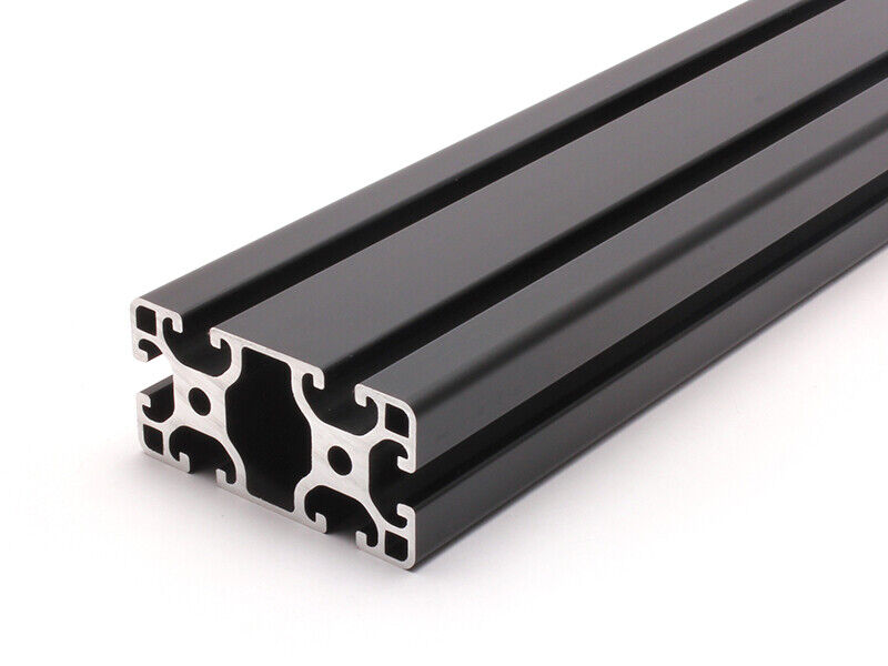 Aluprofil 40mm x 80mm, 1850mm lang, mit Nut, schwarz