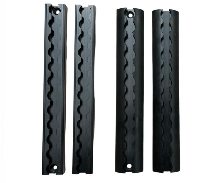 Binario di linea, binario di ancoraggio nero, 30 cm, con o senza foro, 4 versioni diverse