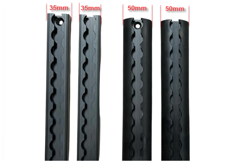Binario di linea, binario di ancoraggio nero, 30 cm, con o senza foro, 4 versioni diverse