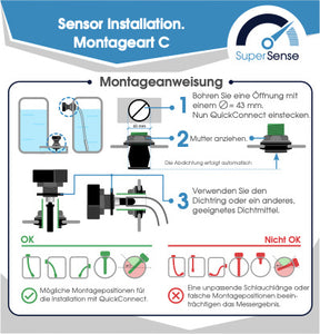 SuperSense Füllstandsanzeigen mit Bluetooth, verschiedene Ausführungen, programmierbar