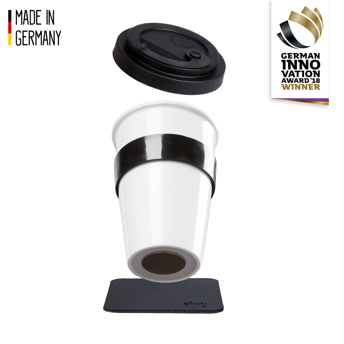 Silwy Porcelaine TO-GO-CUP (Pad en BLACK)