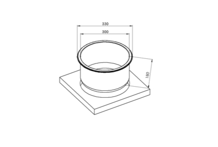 Evier cylindrique, 330mm de diamètre