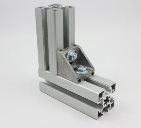 Bracket 20x20 with groove guide and fastening for NUT6