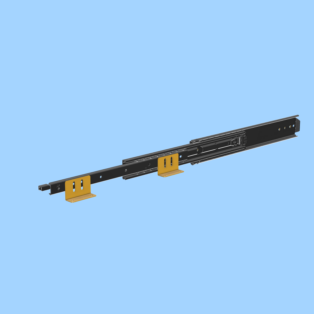 CAD-Ansicht: Innenwinkel an einer 500-mm-Schwerlastschiene
