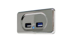 Laden Sie das Bild in den Galerie-Viewer, 12V/24V- USB - Buchse zum Einbau mit zwei USB-Anschlüssen