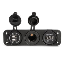 Laden Sie das Bild in den Galerie-Viewer, DC 12V Dual-USB Port, mit Zigarettenbuchse und Batterievoltanzeige