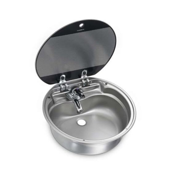 Dometic Évier rond avec couvercle en verre (VA7306)