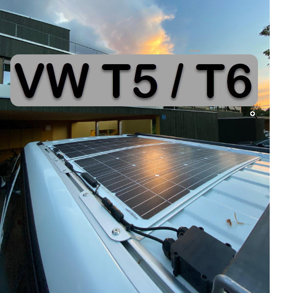 T5 / T6 Solaranlage, 135W / 270W Kit für California Aufstelldach, inkl. MPPT Laderegler mit Bluetooth