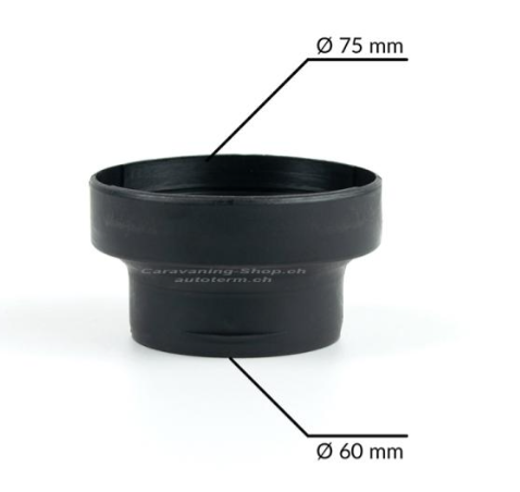 Adapter Autoterm von Heizung auf Rohr, Ø 75-60mm