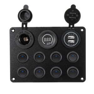 8-faches Schalter / USB / Voltmeter / Zigianzünder Panel
