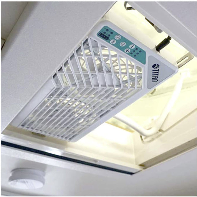 Titan- ventilatore per finestre da tetto doppio da 140 mm a 12V DC con controllo wireless per finestre da tetto
