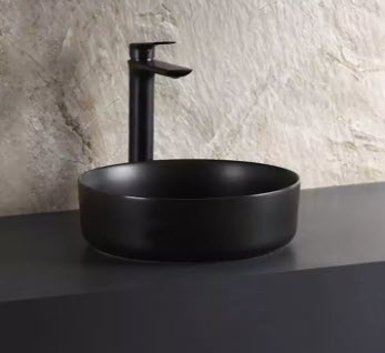 Evier noir céramique, vidange incluse
