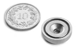 Topfmagnet mit Senkbohrung Ø 16 mm, hält ca. 6.9 kg