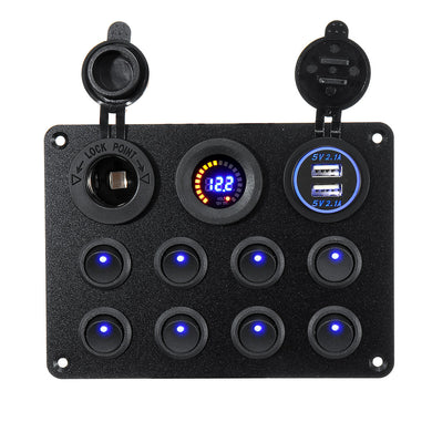8-faches Schalter / USB / Voltmeter / Zigianzünder Panel