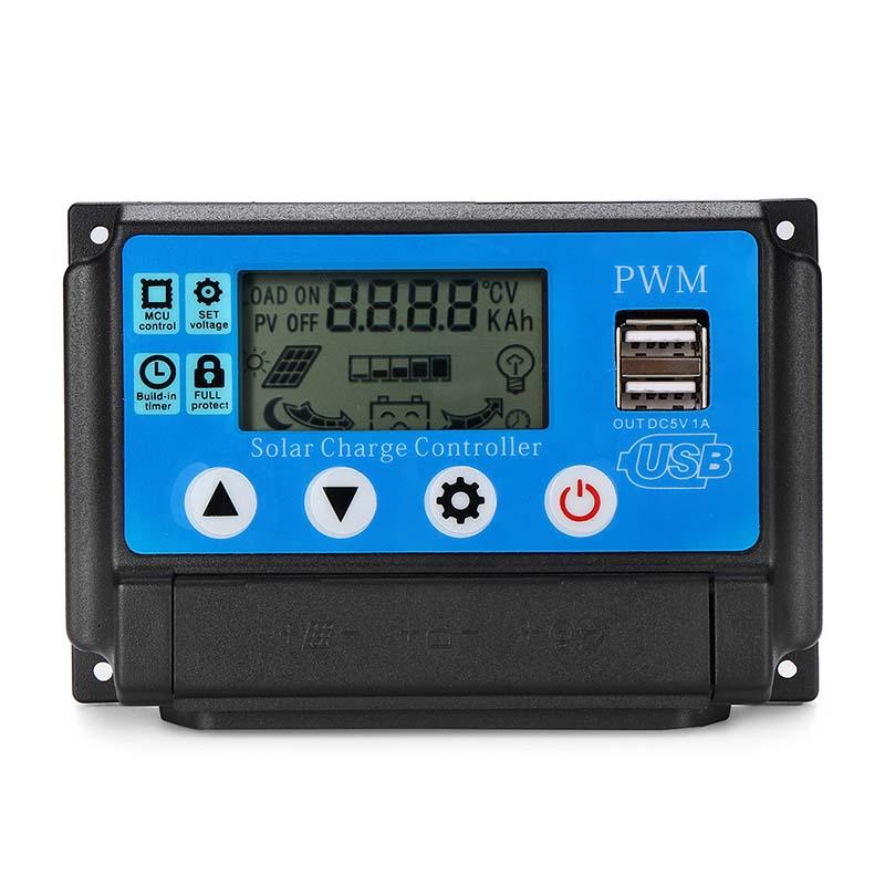 Solar-Laderegler 30A 12V oder 24V PWM und USB