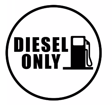 Diesel Only stickers in black or white