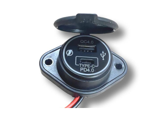 Aufputz USB A QC4.0/ USB-C PD4.0, inkl. Montageplatte