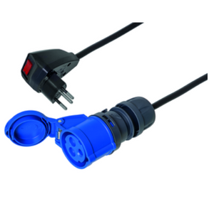 CEE-Adapterleitung SEV-Stecker (Schweiz) auf CEE-Kupplung 3-polig 2m