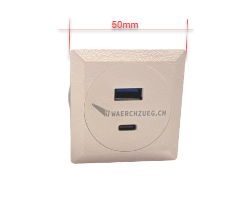 USB-A und USB-C ohne Beleuchtung, 12V, Schwarz oder Weiss