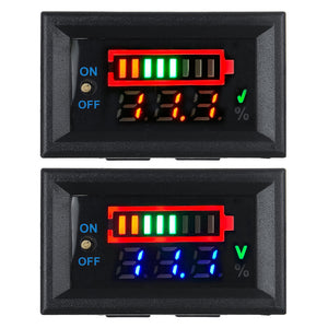 12V Voltmeter inkl. optischer Anzeige, Batterieanzeige, Stromanzeige