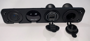 4 in 1 12V-24V Steckdosenpanel USB, Zigarettenanzünder, Voltanzeige und Schalter
