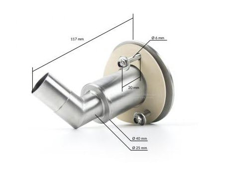 Abgas Bordwanddurchführung für z.B. Yachte und Boote, aus Edelstahl, Ø 24mm