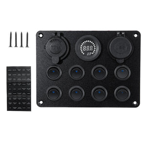 8-faches Schalter / USB / Voltmeter / Zigianzünder Panel