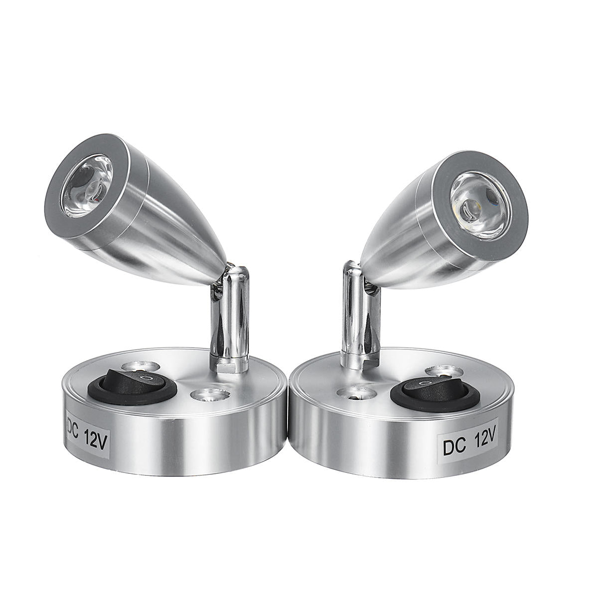 2stk. Silber 12V-LED-Innenbeleuchtung mit Schalter für Wohnmobil, Spot